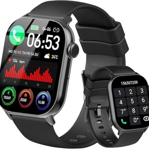 Smart Watch(Answer/Make Call), 1.96" HD Smartwatch for Men Women, 2025 New Fitness Watch with 100+ Sport Modes, Heart Rate/Sleep/SpO2/Calories Monitor, IP68 Waterproof Activity Tracker for Android iOS