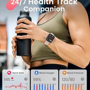 Smart Watch for Women Men Fitness: Smart Watch for iPhone&Android Bluetooth Call with SpO2 Sleep Heart Rate Monitor,IP68,Fitness Tracker with 120+Sport,Reloj Inteligente 30 Day+Battery Life, 2 Bands