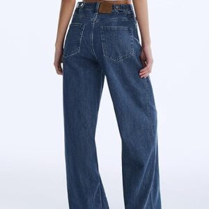Women's Adjustable Wasit Wide Leg Jeans Baggy High Waisted Jeans Y2K Casual Trendy Denim Pants