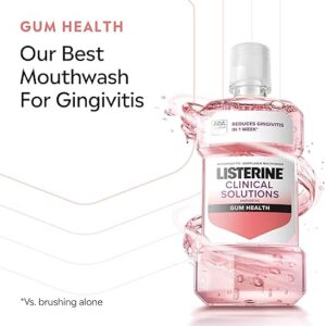 Listerine Clinical Solutions Gum Health Antiseptic Mouthwash, Antigingivitis & Antiplaque Oral Rinse Helps Prevent Plaque Buildup & Immediately Kills Germs for Healthier Gums, ICY Mint, 1 L