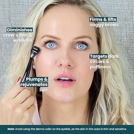 Gin Amber Beauty Mini Derma roller (0.25mm) - 48 Real Individual Needles, Microdermabrasion Device for Skin Care, Serum Absorption with Microneedling, Tool, Hygienic Case (Black Mini 0.25mm) - Image 3