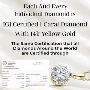 SHOP LC DELIVERING JOY IGI Certified 0.5–4 Carat Lab Grown Diamond Solitaire Pendant Necklace (E-F Color VS Clarity) Solid 14K Gold/Platinum/Sterling Silver 20" Chain Jewelry Gifts for Women