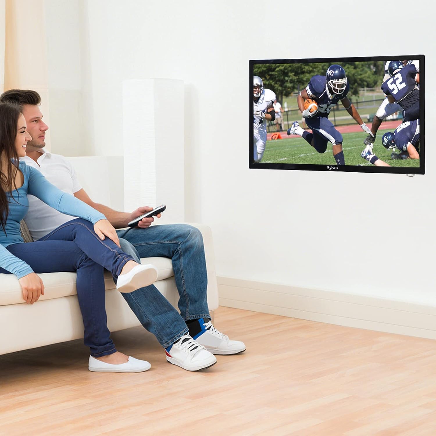 SYLVOX 27 Inch TV 12/24 Volt TV Full HD RV TV,1080P, Built-in Digital Video Disc Player and FM Radio, for Home, RV Camper and Mobile Use, Black - Image 2