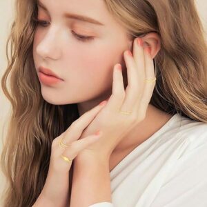 NEWITIN 49 Pieces Gold Jewelry Set for Women Fashion Costume Jewelry Gold Plated Necklace Bracelet Ring Earrings Set for Women