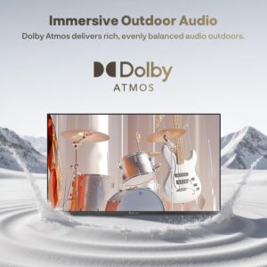 SYLVOX Outdoor TV with Wall Mount & Soundbar, 75" Full Sun TV 2000 Nits, Ultra-Narrow Bezel, 4K Smart Television, IP56 Waterproof, Dual Speakers, for Poolside, Yard, Business (Frameless Pro Series)