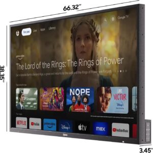 SYLVOX Outdoor TV with Rolling Stand & Soundbar, 75 inch Smart QLED TV, 2000 Nit Full Sun, Weatherproof, 4K UHD, IP55 Waterproof, Commercial Grade (2024...