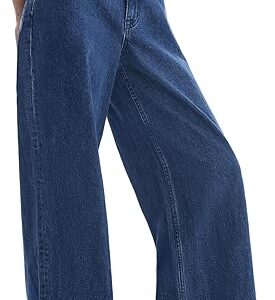 Women's Adjustable Wasit Wide Leg Jeans Baggy High Waisted Jeans Y2K Casual Trendy Denim Pants