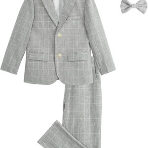 LOLANTA Boys Suit Wedding Ring Bearer Outfit Kids Suit Set, Blazer Pants Bow Tie Dress Clothes Formal Wear