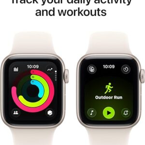 Apple Watch SE 3 [GPS 40mm] Smartwatch with Starlight Aluminum Case with Starlight Sport Band - S/M. Fitness and Sleep Trackers, Heart Rate Monitor, Always-On Display, Water Resistant
