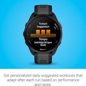 Garmin Forerunner 165, Running Smartwatch, Colorful AMOLED Display, Training Metrics and Recovery Insights, Black