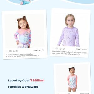 Disney Mickey and Friends Girl Two Piece Long Sleeve Swimsuit Rashguard Bathing Suit