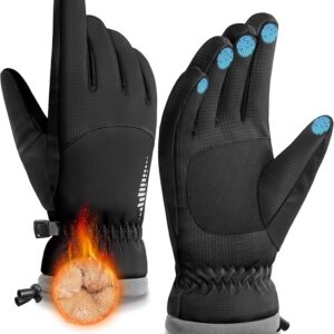SIMARI Winter Waterproof Warm Gloves Women Men with Touchscreen Fingers, Ski Snow Windproof for Cold Weather Thermal, for Running Hiking Driving Cycling Outdoor Sports Daily Work