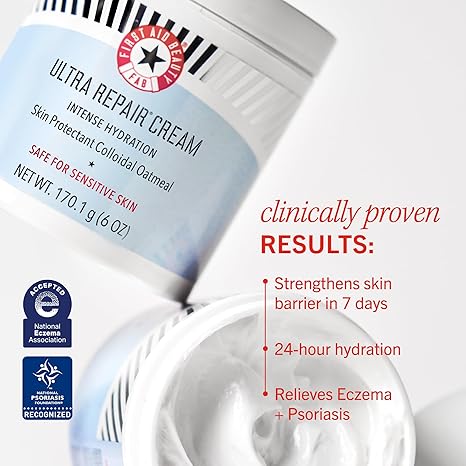 First Aid Beauty - Ultra Repair Cream, Intense Hydration Whipped Colloidal Oatmeal, Clinically Proven to Strengthen Skin Barrier in 7 Days & Helps Relieve Eczema, Luxury Face & Body Moisturizer, 2 oz - Image 2