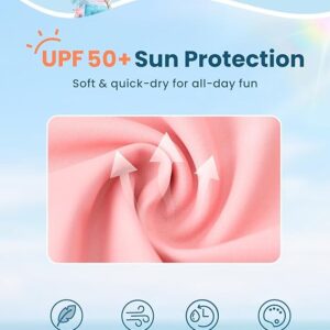 Disney Mickey and Friends Girl Two Piece Long Sleeve Swimsuit Rashguard Bathing Suit