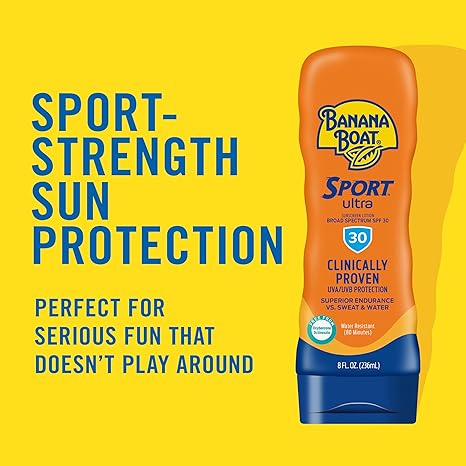 Banana Boat Sport Ultra Sunscreen Lotion SPF 30, Travel Size 3oz Twin Pack, Sweat & Water Resistant Sunblock for Active Lifestyle(Pack of 2) - Image 3