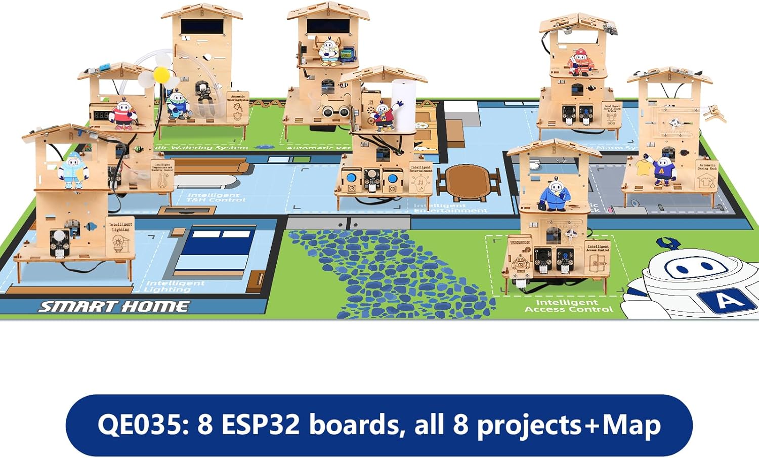 ACEBOTT 8-Piece Set ESP32 STEM Smart Home Education Kit Compatible with Arduino, STEM Robotics Science Kits for Kids Age 12+, Engineering Projects STEAM Activities Gifts 12+ Year Old Boys Crafts - Image 4