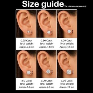 Belacqua Lab Grown Diamond Stud Earrings in 14K White Gold, Round Cut, 1/4 to 4 Carat, F-Color, VS-Clarity, 4 Prong Setting, Push Back, Jewelry for Women, Gift Box Included