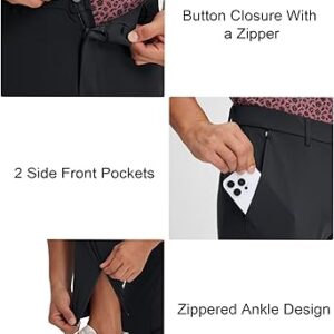 M MAELREG Men's Golf Pants Stretch Business Casual 4 Pockets Ankle Zip Lightweight Breathable Quick Dry Jogger Sweatpants