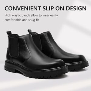 Holy dove Men's Wide Toe Box Platform Chelsea Boots Slip-On Casual Ankle Dress Boot