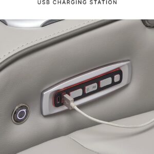 Power Recliner Sectional Sofa, Khaki Leather Reclining Couch Set with LED, L-Shaped Sectional Living Room Furniture with USB Port/Storage/Cup Holders (Sectional)