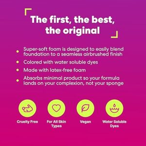 Beautyblender® | Original Pink Beauty Blender Makeup Sponge, Super-Soft Foam Easily Blends Foundations, Powders & Creams, Made in USA, Reusable, Washable, Streak Free Application, Vegan, Cruelty Free