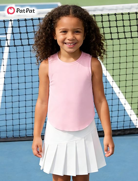 PATPAT Girls Tennis Skirt Sets Moisture Wicking Tank Tops and Pleated Skirts 2 Piece Outfits Activewear Sets 5-12 Years - Image 5