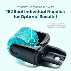 Derma Roller 0.25 mm with Individual Needles | Facial, Scalp & Head Micro-Needling Tool for Enhanced Skincare Routine - Gin Amber Beauty