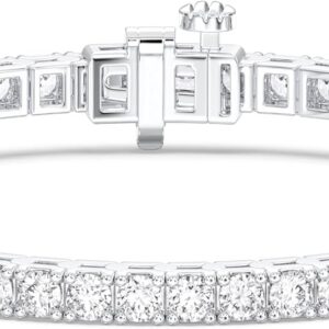 14K White Gold Tennis Bracelet With 3.00-5.00 TCW Lab Grown Diamond, 6.5"/7" Length, IGI Certified, Classic Diamond Bracelet, 4 Prong (E-F Color, VVS-VS), Tennis Bracelet For Women, Fine Jewelry