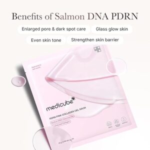 medicube Jelly Gel Mask with Salmon DNA PDRN Pink Collagen | Overnight Face Mask for Glass Glow Skin | Elasticity, Hydrating, Firming and Moisturizing | Korean Skincare, 28g x 4ea