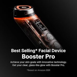 medicube Booster Pro | 6-in-1 Real Glass Glow Beauty Massager | for Clear, Radiant, Firmer-Looking Skin | Korean Skin Care | Black