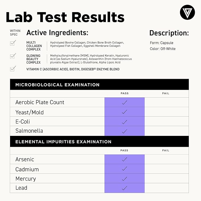 Vital Vitamins Multi Collagen Capsules with Biotin, Hyaluronic Acid, Vitamin C - Type I, II, III, V, X Peptides - Collagen Supplements for Men & Women - Hair, Skin, Nails Beauty Complex - 150 Count - Image 3