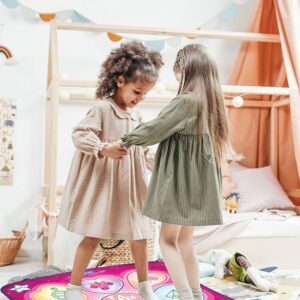 SUNLIN Dance Mat - Rhythm Step Play Mat - Dance Game Toy Pad with LED Lights, Gift for Kids Girls 3-12, Adjustable Volume, Built-in Music, 3 Challenge Levels