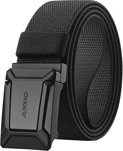 JUKMO Stretch Tactical Belt for Men, Military Work Rigger Hiking 1.5" Elastic Nylon Web Ratchet Quick Release Belt
