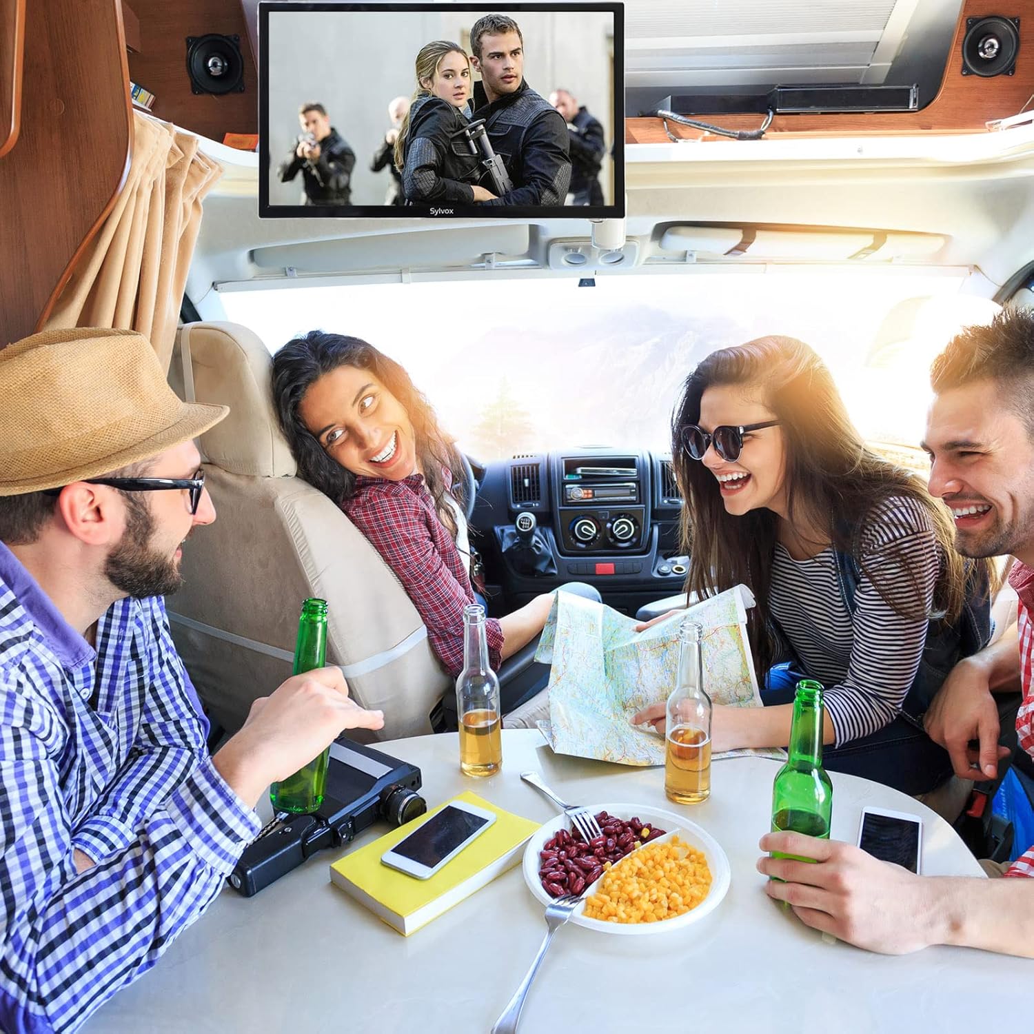 SYLVOX 27 Inch TV 12/24 Volt TV Full HD RV TV,1080P, Built-in Digital Video Disc Player and FM Radio, for Home, RV Camper and Mobile Use, Black - Image 5