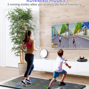 FWFX Exercise Mat for Home Workouts - Interactive Dance Game Mat Connects to TV, 2-Player Kids Party Interactive Games, Active Sports & Yoga Mat for Adults & Family Fitness, Fun Gift (Gray)