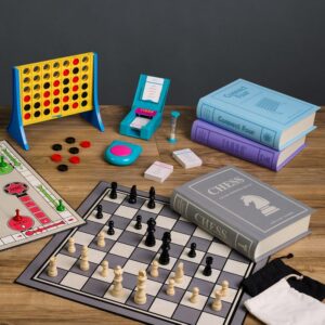 WS Game Company Collection of 15 Vintage Bookshelf Board Games Including Scrabble, Monopoly, Clue, Yahtzee, Chess, Boggle, Candy Land, Connect Four, & Sorry! - Classic Family Games for Kids & Adults