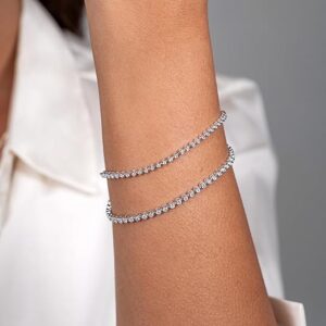 PRIVOSA Real Diamond Tennis Bracelet for Women and Men - Solid 14k Gold - 1 to 2 Carat Bezel Set Natural Diamonds - Luxury Gold Diamond Jewelry Gifts for Her