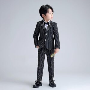 LOLANTA Boys Suit Wedding Ring Bearer Outfit Kids Suit Set, Blazer Pants Bow Tie Dress Clothes Formal Wear