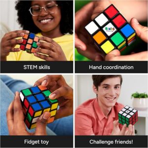 Rubik's Cube, The Original 3x3 Cube, Problem-Solving Brain Teaser, Color-Matching Puzzle, Fidget Toy, Sensory Puzzle, Easter Basket Stuffer, for Ages 8 & Up