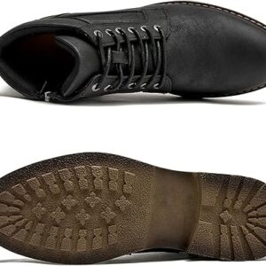 Men’s Casual Dress Ankle Boots with Zipper and Lace-Up, Fashion Boots for Daily Wear