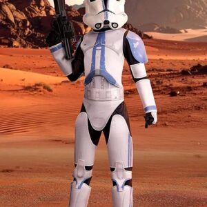 Deluxe Star Wars Clone Trooper Costume for Kid's - Jumpsuit, Armor, Hood, Gloves & Mask - Boy's Star Wars Halloween Outfit