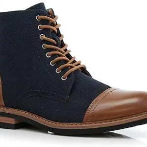 Polar Fox Men's Ankle Dress Boots | Lace-up Casual Fashion Boot Collection | Cap Toe & Plain Toe Styles