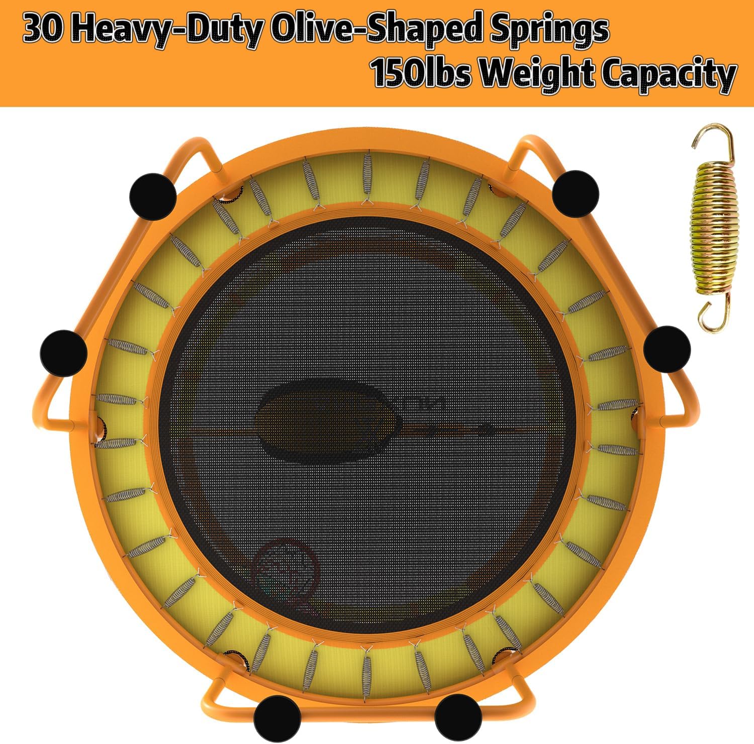 LANGXUN 60" Trampoline for Kids, 5ft Toddler Mini 6-in-1 Trampoline Indoor Outdoor with Swing, Basketball Hoop, Dart Board, Rings, Christmas Toys Birthday Gifts for Girls Boys - Image 4