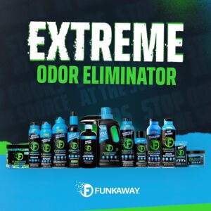 FunkAway Odor Eliminator Spray for Shoes, Clothes and Gear, 3.4 oz., Non-Aerosol; Mini Size for Travel, Ideal for Gym Bag, Purse, Locker or Suitcase