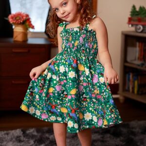 Disney Princess Frozen Elsa Minnie Stitch Toddler Girl Dress Bow Tie Straps Smocked Summer Outfit Birthday Party Clothes 2-9Y