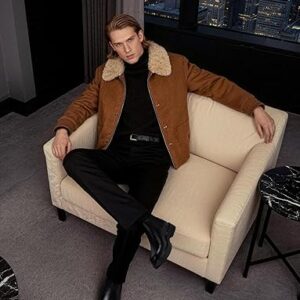 Holy dove Men's Wide Toe Box Platform Chelsea Boots Slip-On Casual Ankle Dress Boot