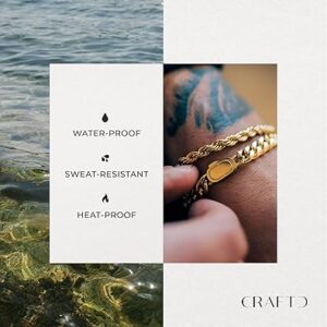 CRAFTD - Cuban Link Bracelet - Waterproof, Heat & Sweat Resistant - Gifts for Men - Men's Jewelry - Size 8MM