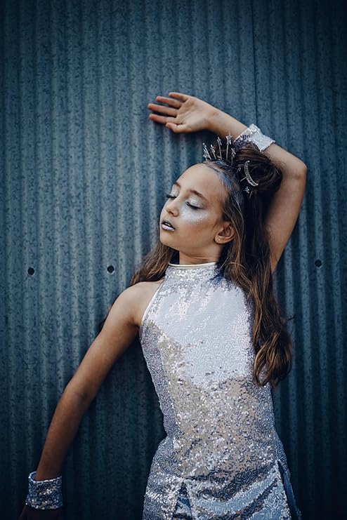 LOLANTA Girls Sequins Dance Clothes Dress 4-12 Yrs Sparkle Hip Hop Jazz Dance Outfit, Sleeveless Top and Shorts - Image 6