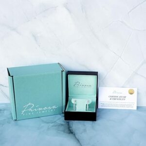 PRIVOSA Real Diamond Hoop Earrings for Women - Solid 14k Gold - 1/2 to 1 Carat Natural Diamonds - Inside Out Oval Hoops - Big Hoop Earrings - Jewelry Gifts for Her