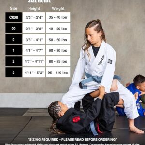 Elite Sports IBJJF Ultra Light BJJ Brazilian Jiu Jitsu Gi for Kids with Preshrunk Fabric and Free Belt